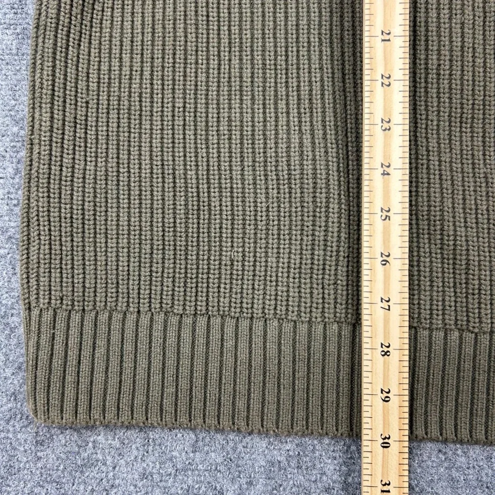 Duluth Wool Blend Shawl Collar Ribbed Knit Sweater Mens‎ XL Green Elbow Patches